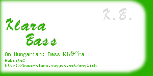 klara bass business card